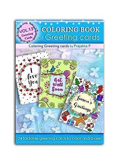 Coloring book of greeting cards: 24 handmade foldable cards to color | Premium Handmade Paperback Spiral Bound Coloring Book | Art and Sip Party, DIY Kit, Party favor | Easy & fun drawings to color