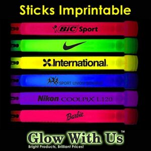 Glow Sticks Bulk Wholesale, 25 6” Industrial Grade Blue Light Sticks. Bright Color, Glow 12-14 Hrs, Safety Glow Stick with 3-Year Shelf Life, GlowWithUs Brand