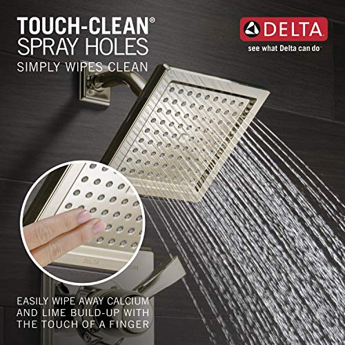 Delta Faucet Dryden 14 Series Single-Function Tub and Shower Trim Kit with Single-Spray Touch-Clean Shower Head, Polished Nickel, 2.0 GPM Water Flow, T14451-PN-WE (Valve Not Included)