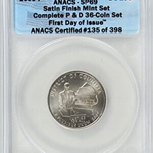 2009 P District Of Columbia Quarter SP69 ANACS SF, FD