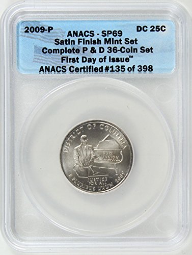 2009 P District Of Columbia Quarter SP69 ANACS SF, FD