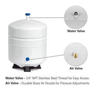 Reverse Osmosis Water Storage Pressure Tank 4.5 Gallon (3.2 Gal Capacity) Plus Tank Valve and 1/4" Tubing