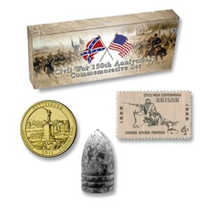 civil war 150th anniversary commemorative set: with stamp, coin and bullet