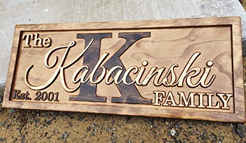 Personalized Family Name Sign Personalized Wedding Gifts Wall Art Rustic Home Decor Custom Carved Wooden Signs Couples 5 Year Anniversary Gift