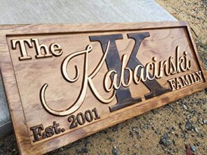 personalized family name sign personalized wedding gifts wall art rustic home decor custom carved wooden signs couples 5 year anniversary gift