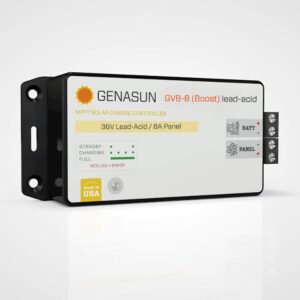 Genasun GVB-8-Pb-36V, 8 A (Input) 325 W Solar Panel, Voltage Boosting MPPT Solar Charge Controller for 36 V Lead-Acid Battery