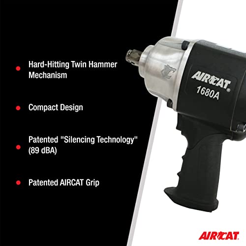 AIRCAT Pneumatic Tools 1680-A: 3/4-Inch Impact Wrench 1,600 ft-lbs - Standard Anvil