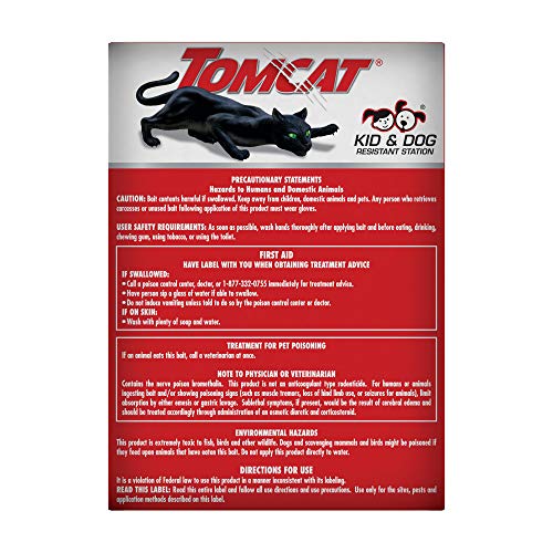 Tomcat Mouse Killer Disposable Station for Indoor/Outdoor Use - Child & Dog Resistant, 2 Stations with 1 Bait Each