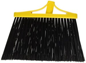 bristles 4055h angle broom head only replacement flagged poly bristles, large, black/yellow, pack of 1