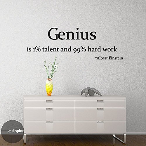 Albert Einstein Quote Genius Is 1 Percent Talent And 99 Percent Hard Work Vinyl Wall Decal Sticker