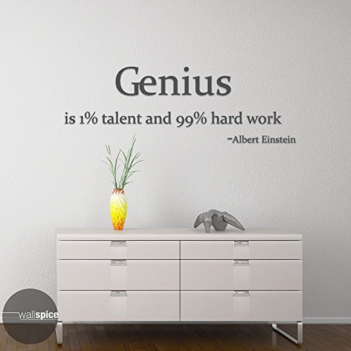 Albert Einstein Quote Genius Is 1 Percent Talent And 99 Percent Hard Work Vinyl Wall Decal Sticker