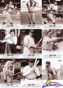 babe ruth 2016 leaf collection massive complete 100 card master set with all 80 base cards,10 quotables & 10 career achievements insert cards! incredible looking collection of yankees hof legend!