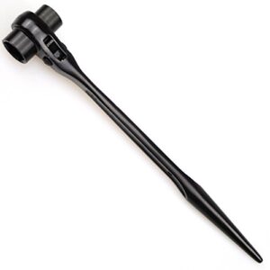 dywishkey 19/22mm scaffold podger ratchet spanner site ratcheting socket wrench (black)