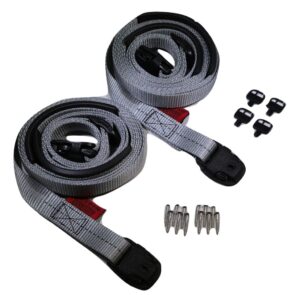 hot tub spa cover (2) straps w/ (4) locks & keys - 12 feet, adjustable, kit w/screws (grey) made in usa