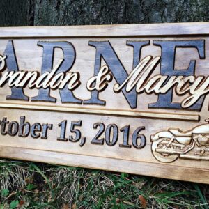 Personalized Motorcycle Gifts Motorcycle Wedding Sign Harley Davidson Sign Personalized Couples Gift Wood Family Name Custom Last Name Sign