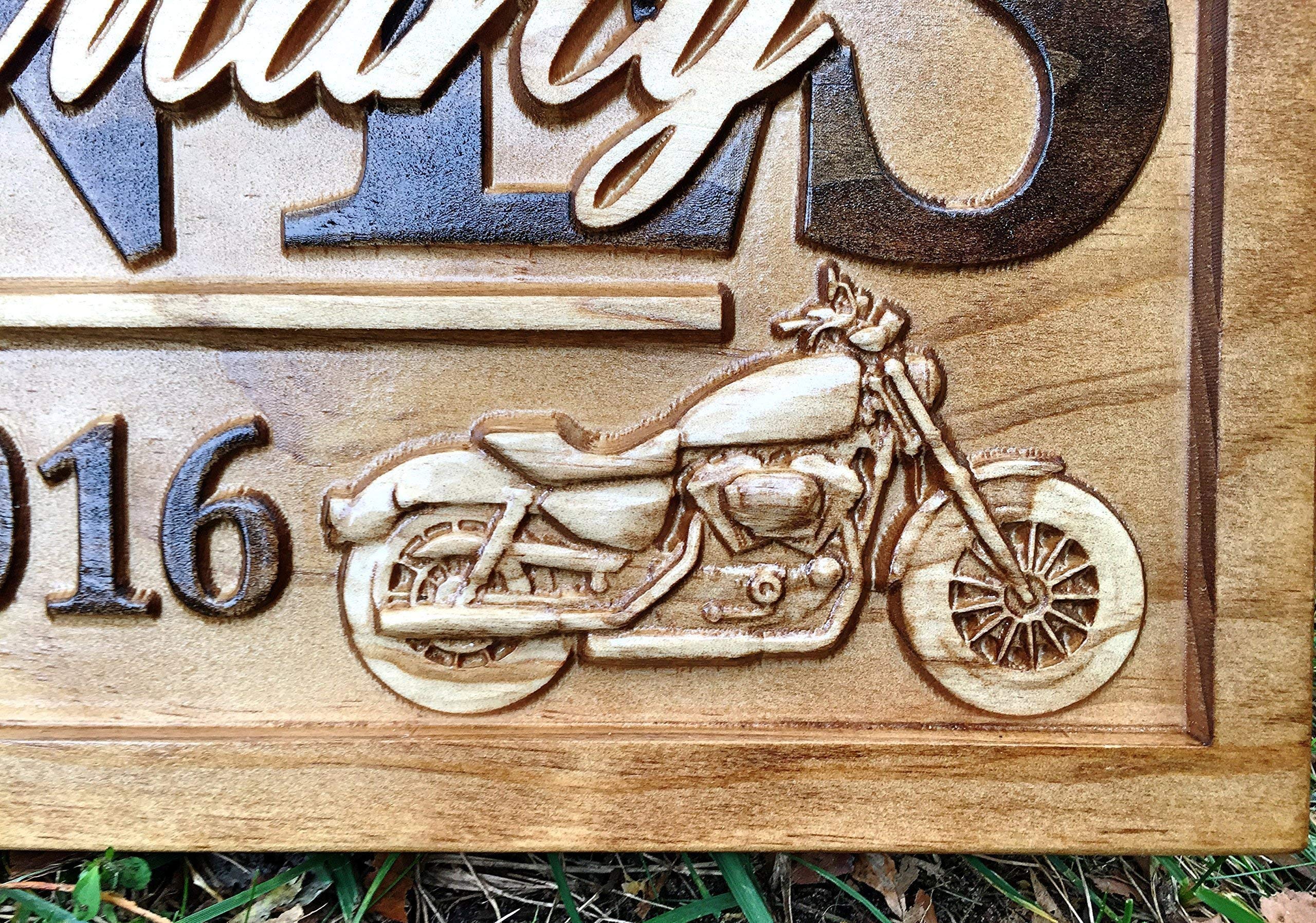 Personalized Motorcycle Gifts Motorcycle Wedding Sign Harley Davidson Sign Personalized Couples Gift Wood Family Name Custom Last Name Sign