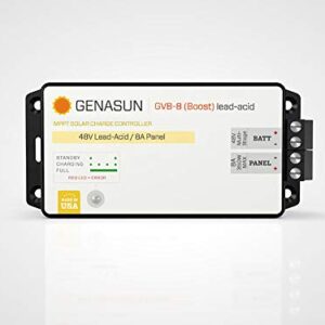 Genasun GVB-8-Pb-48V, 8 A (Input) 350 W Solar Panel, Voltage Boosting MPPT Solar Charge Controller for 48 V Lead-Acid Battery