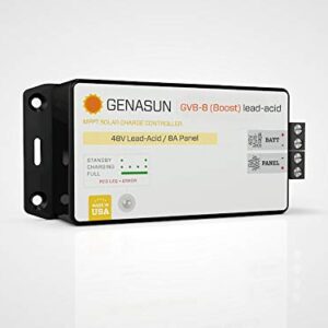 Genasun GVB-8-Pb-48V, 8 A (Input) 350 W Solar Panel, Voltage Boosting MPPT Solar Charge Controller for 48 V Lead-Acid Battery