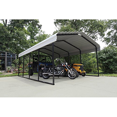 ARROW 12' x 20' x 7' 29-Gauge Carport with Galvanized Steel Roof Panels