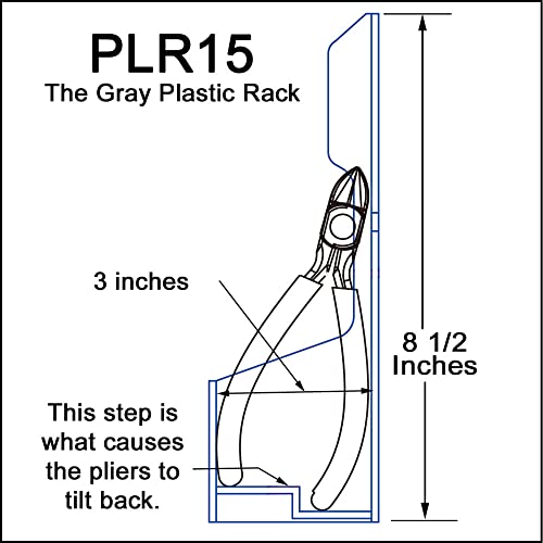 Plyworx Pliersrack PLR15 Plier Organizer - Sturdy Plastic 15 Pliers Holder for Tool Box Organization, Plier Rack Tool Organizers for Toolboxes and Storage