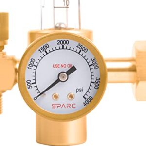 SPARC Argon CO2 Flowmeter + Regulator MIG TIG 0-60CFH CGA580 Inlet 2YR USA WARRANTY