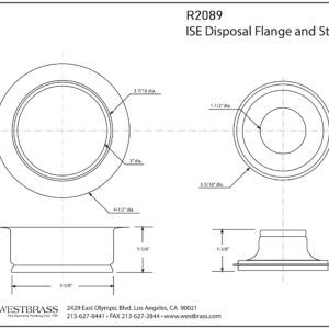 Westbrass R2089-12 Incinerator Style Disposal Flange and Stopper, Oil Rubbed Bronze