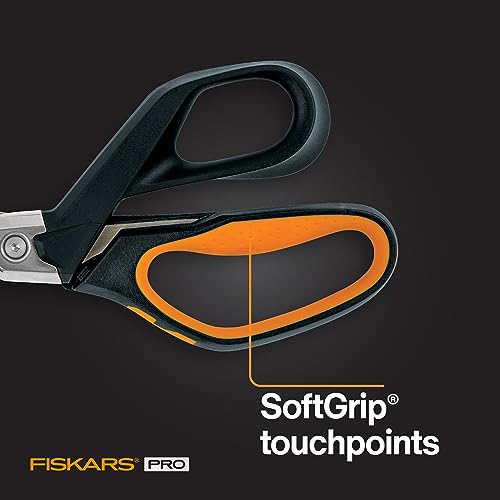 Fiskars Pro PowerArc Shears - 10" Heavy Duty Scissors - Building and Construction Tools - Orange/Black