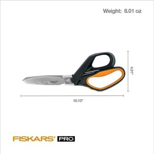 Fiskars Pro PowerArc Shears - 10" Heavy Duty Scissors - Building and Construction Tools - Orange/Black