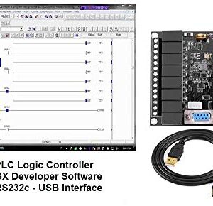 PLC Controller and Programming Software, USB Interface, Ladder Logic Automation w Training Bonus