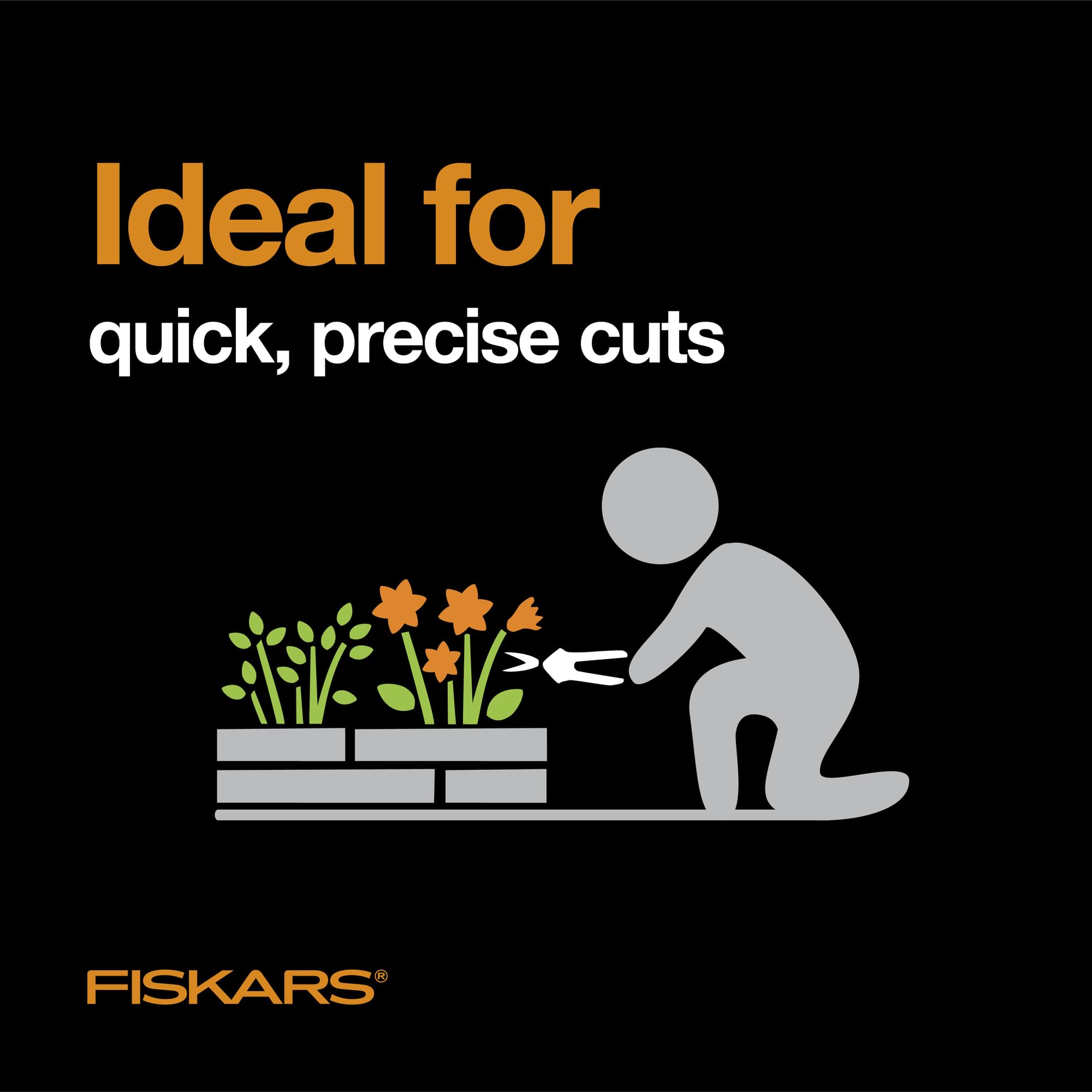 Fiskars Micro-Tip Pruning Snips - 6" Garden Shears with Sharp Precision-Ground Non-Stick Coated Stainless Steel Blade - Gardening Tool Scissors with SoftGrip Handle