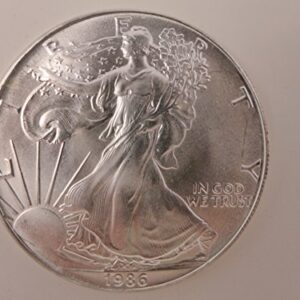 1986 American Eagle 1 oz. Silver Minor Spots/Toning First year of issue. Dollar Brilliant Uncirculated