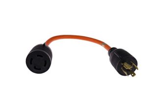 mpi tools nema l14-20p to l14-30r generator power cord pigtail adapter 4 wire 12 gauge 125/250v 18 inches long