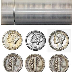 1916-1945 Mercury Dime Roll 50 Coin Various Marks Circulated Condition