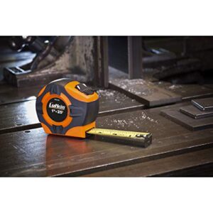 Crescent Lufkin 3/4" x 12' P1000 Series Hi-Viz® Orange Engineer's Yellow Clad A4 Blade Power Return Tape Measure - PHV1312DN