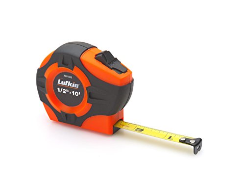 Lufkin Crescent 1/2' x 12' P1000 Series Hi-Viz Orange Yellow Clad A1 Blade Power Return Tape Measure - PHV1012N , Black