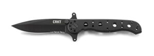 crkt m21-10ksf edc folding pocket knife: special forces everyday carry, black serrated edge blade, frame lock, dual hilt, stainless steel handle, reversible pocket clip