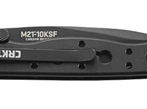 CRKT M21-10KSF EDC Folding Pocket Knife: Special Forces Everyday Carry, Black Serrated Edge Blade, Frame Lock, Dual Hilt, Stainless Steel Handle, Reversible Pocket Clip