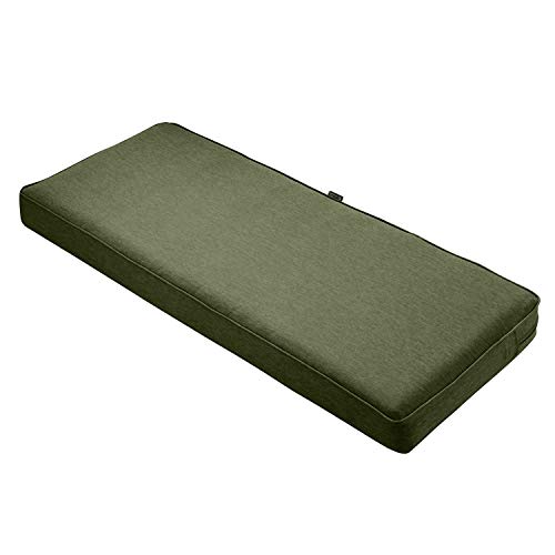 Classic Accessories Montlake FadeSafe Water-Resistant 42 x 18 x 3 Inch Outdoor Bench/Settee Cushion, Patio Furniture Swing Cushion, Heather Fern Green, Patio Loveseat Cushion