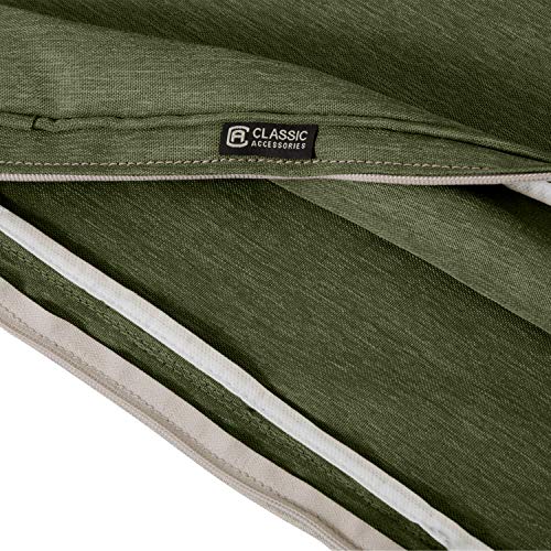 Classic Accessories Montlake FadeSafe Water-Resistant 42 x 18 x 3 Inch Outdoor Bench/Settee Cushion, Patio Furniture Swing Cushion, Heather Fern Green, Patio Loveseat Cushion