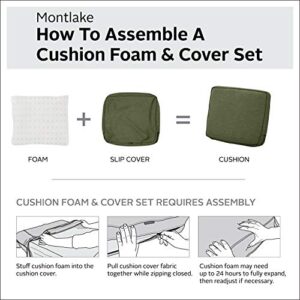 Classic Accessories Montlake FadeSafe Water-Resistant 42 x 18 x 3 Inch Outdoor Bench/Settee Cushion, Patio Furniture Swing Cushion, Heather Fern Green, Patio Loveseat Cushion