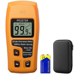 proster wood moisture meter - digital moisture detector moisture tester, pin-type water leak detector damp tester for wood firewood paper floor