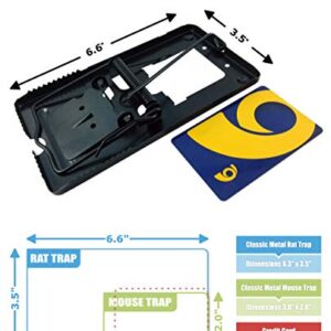 made2catch Pack of 4 Classic Metal Rat Traps Fully Burnished - Powerful Snap Trap for Rats, Chipmunks - Humane Rat Traps That Work - 4 Traps