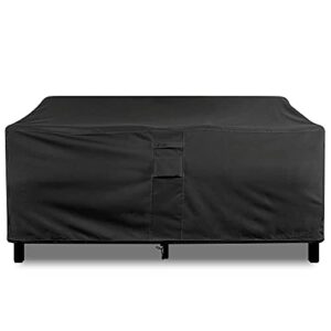 khomo gear - panther series - waterproof heavy duty outdoor lounge loveseat sofa patio cover - medium - 2 & 3 seats, black