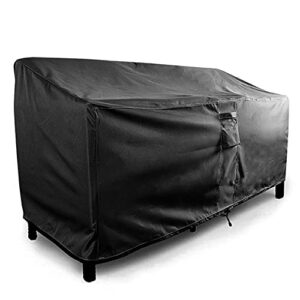 KHOMO GEAR - PANTHER Series - Waterproof Heavy Duty Outdoor Lounge Loveseat Sofa Patio Cover - Medium - 2 & 3 Seats, Black