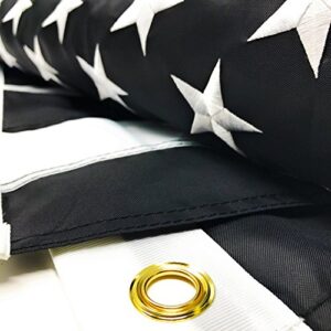 Thin Blue Line Flag: 3x5 ft with Embroidered Stars - Sewn Stripes - Brass Grommets - UV Protection - Black White and Blue American Police Flag Honoring Law Enforcement Officers