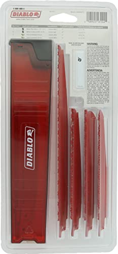 Diablo DS006SP10 Nail-Embedded Wood, Demolition, and Metal Cutting Saw Blade Set for Reciprocating Saws (10 Pieces: 6 Piece Set w/ 4 Extra Metal Cutting Blades)