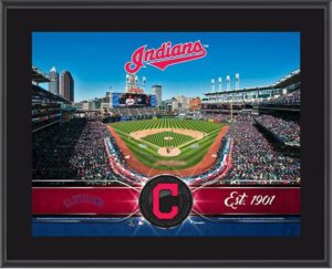 cleveland indians 10" x 13" sublimated team stadium plaque - mlb team plaques and collages