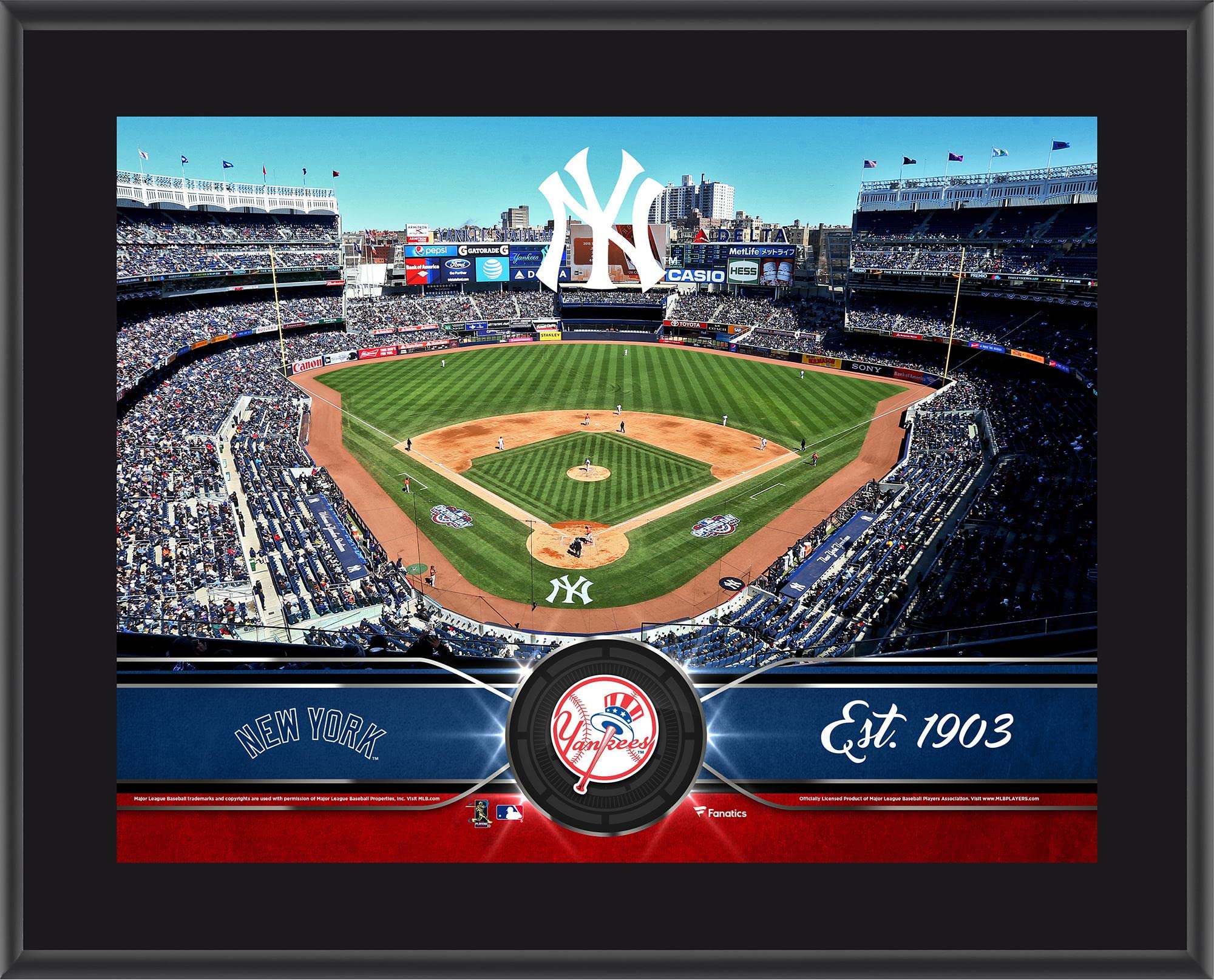 New York Yankees 10" x 13" Sublimated Team Stadium Plaque - MLB Team Plaques and Collages