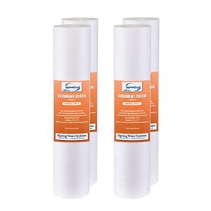 ispring 10"x2.5" multi-layer pp fp11x4 universal sediment filter cartridges 1 micron 4-pack white