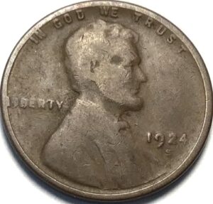 1924 s lincoln wheat cent penny seller very good
